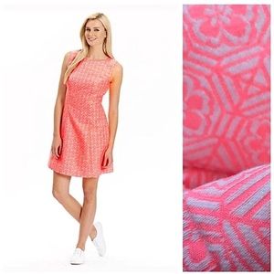 Simply Be Jacquard Print Dress Dainty Neon Pink Flowers Womens size 18